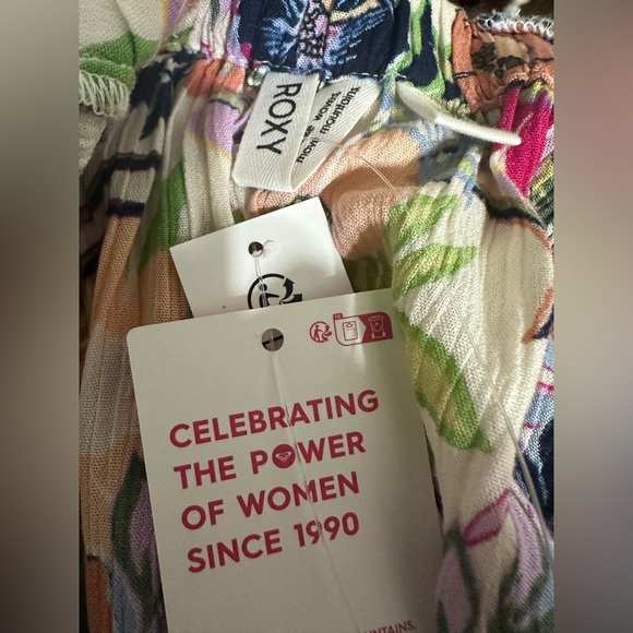 Roxy Dress Size S Floral Smocked Backless Mini Boho Festival Beach Viscose 11/3 - Picture 2 of 9